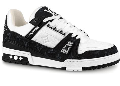 lv black and white sneakers|louis vuitton trainers black.